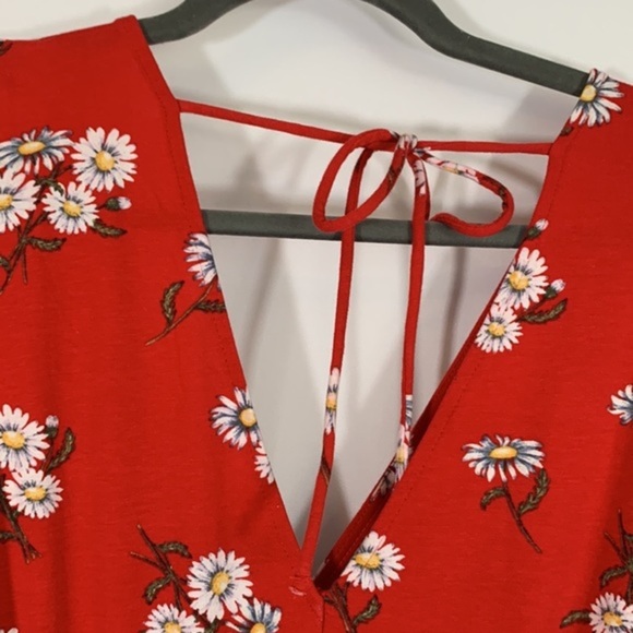 H&M Red Floral Daisy Summer Romper - Picture 5 of 7